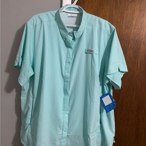 Columbia Blue Casual Button Down Shirt
